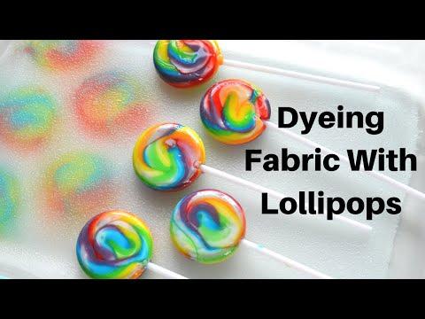 Fabric Dyeing Tutorial: How to Dye Fabric 3 Ways with Rainbow Lollipops and Candy | Silk Dyeing