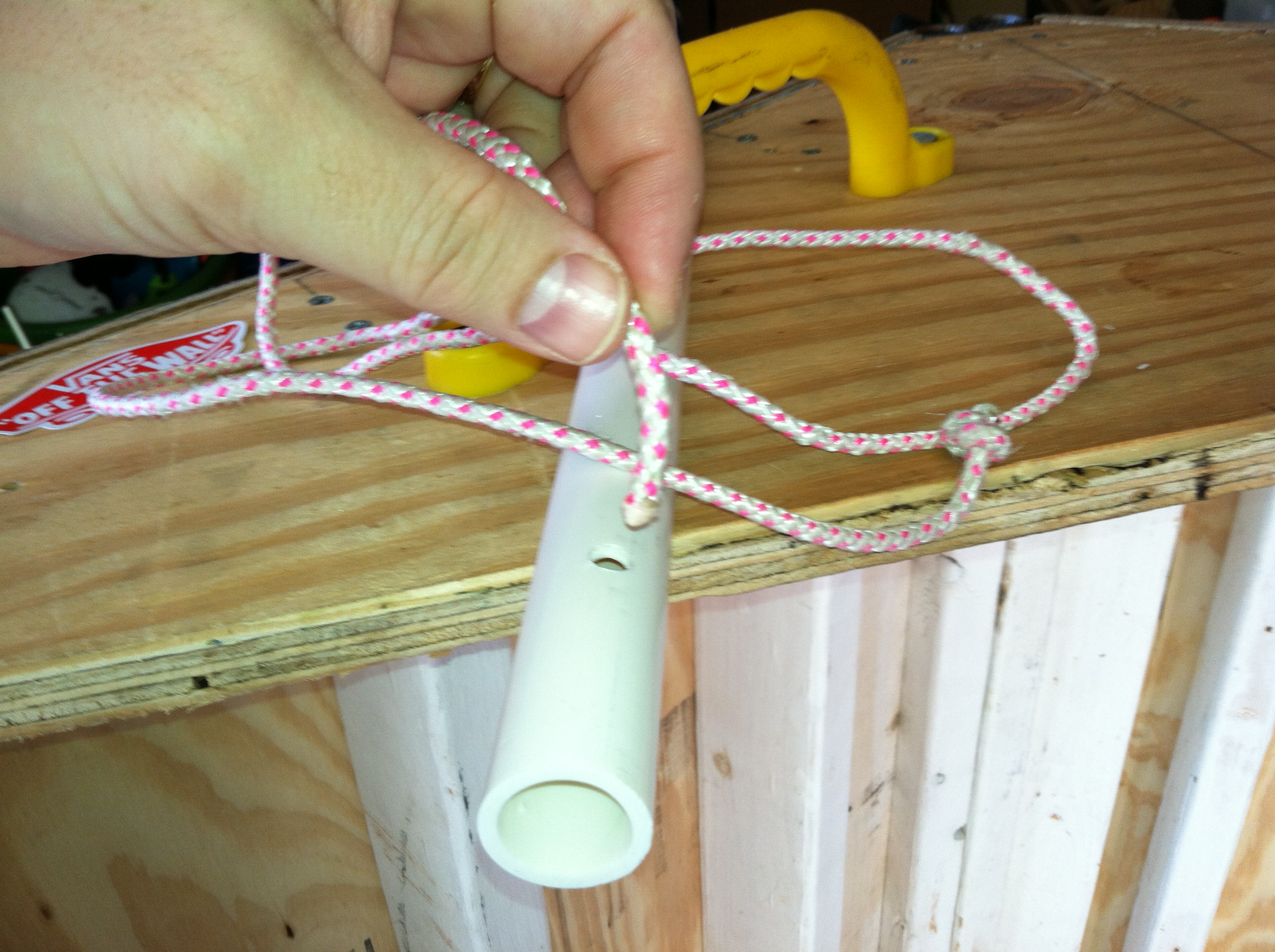 Feeding the Rope through the PVC.JPG