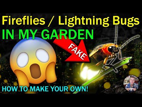 Fireflies / Lightning Bugs in my Garden (yeah they're fake! - and how to make them)