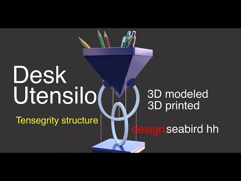 Floating Desk Utensilo - Tensegrity - 3D Printed