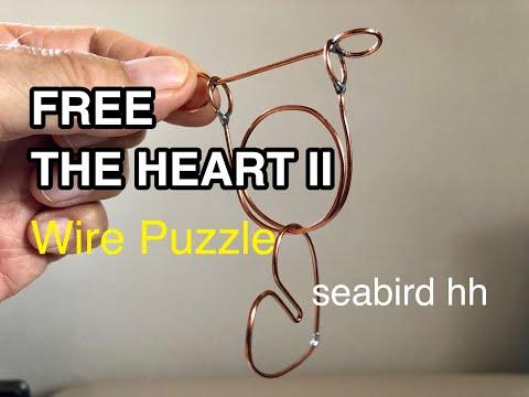 Free The Heart II - Wire Puzzle - Handmade