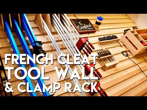 French Cleat Tool Storage Wall and Clamp Rack | How To Build - Woodworking