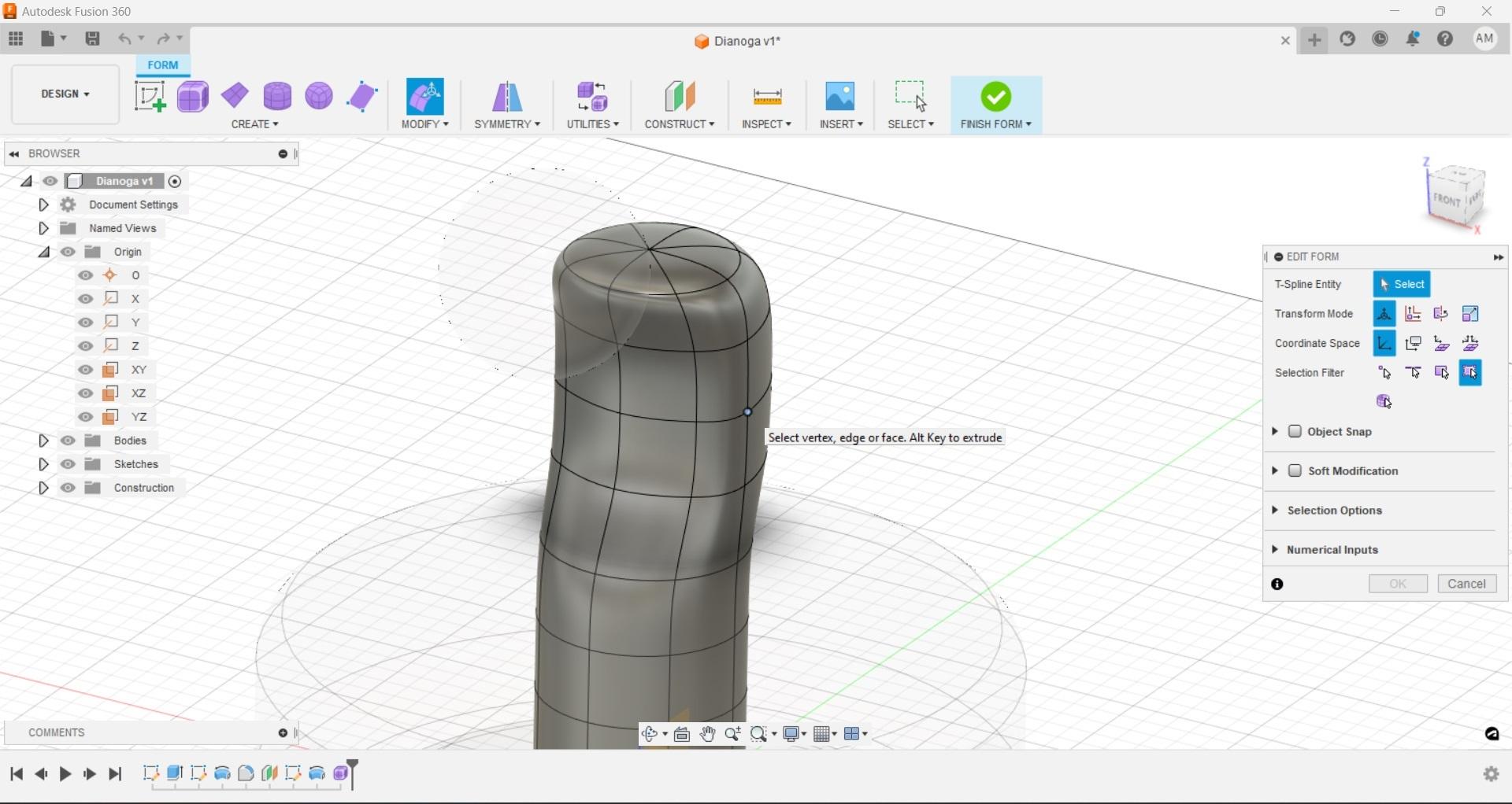 Fusion Free Form Neck Cylinder Modify Edit Form Vertices.jpg