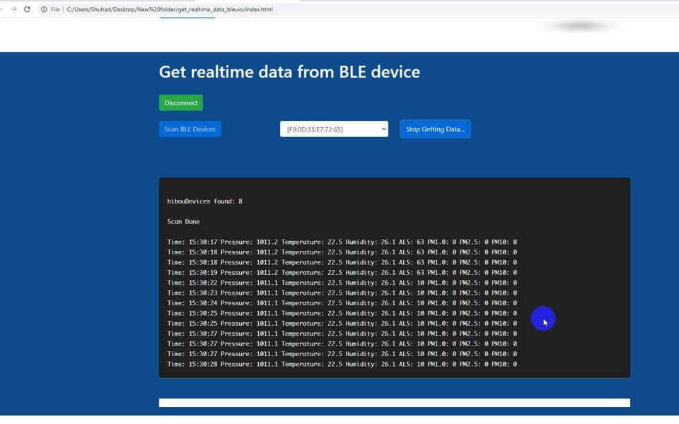 Get realtime data from Bluetooth devices