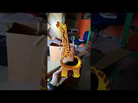 Giraffe piggy bank - close look