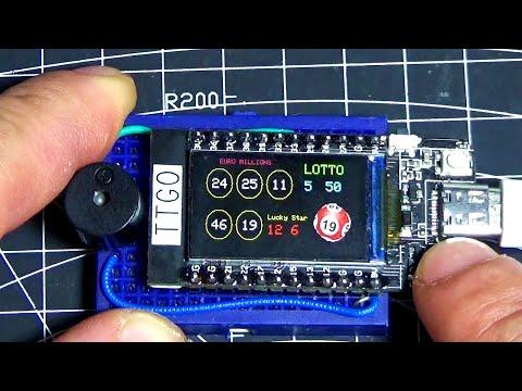 Global Lottery Number Generator! Visuino And ESP32 TTGO Project!