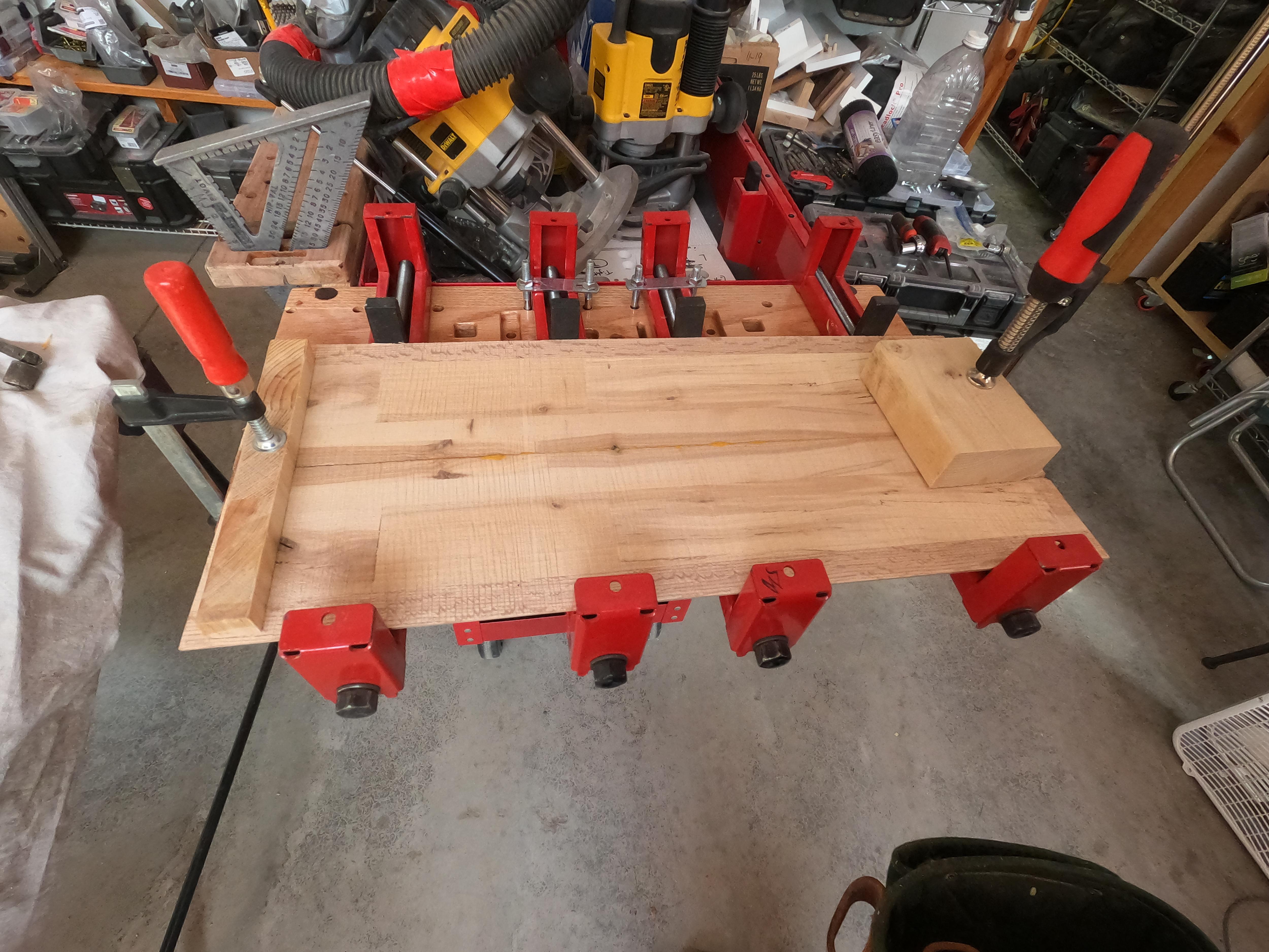 Glue-Ups - FLOOR GLUE-Up In CLAMPS.JPG