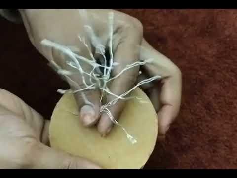 Handcrafted Clay and LED Tree Sculpture