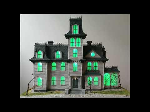 Handmade Addams Family Mansion with Lighting Sequences - made from scratch!