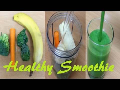 Healthy Green smoothie carrot broccoli spinach banana