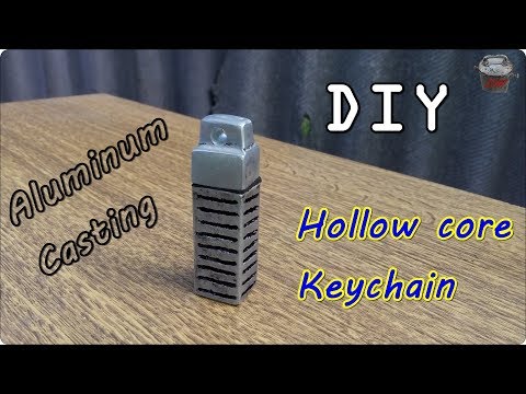 Hollow core keychain. DIY - Casting aluminum at home