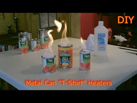 Homemade Heaters! - The Metal Can &amp;quot;T-Shirt&amp;quot; Heater - DIY Rolled Wick Heater - SHTF/Survival Heater