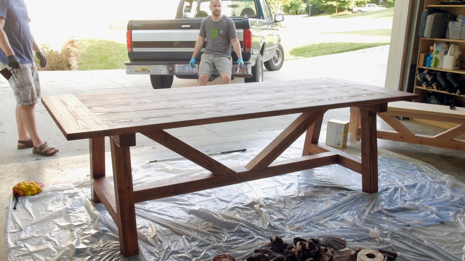 How To Build A Farmhouse Table and Benches For $250 | Woodworking DIY - 16.jpg