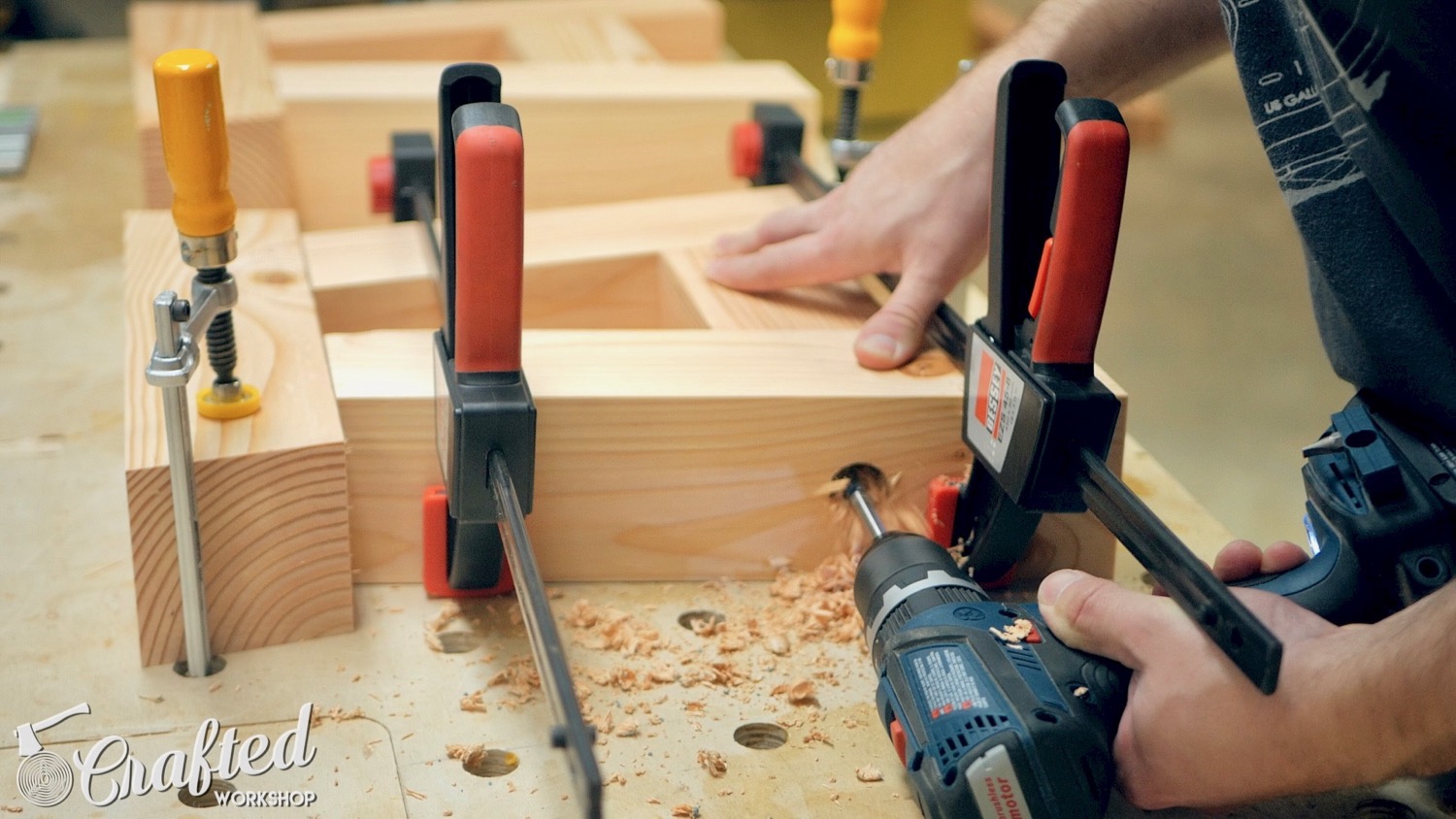 How To Build A Farmhouse Table and Benches For $250 | Woodworking DIY - 17.jpg