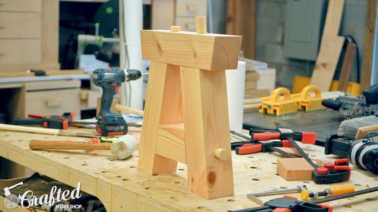 How To Build A Farmhouse Table and Benches For $250 | Woodworking DIY - 19.jpg