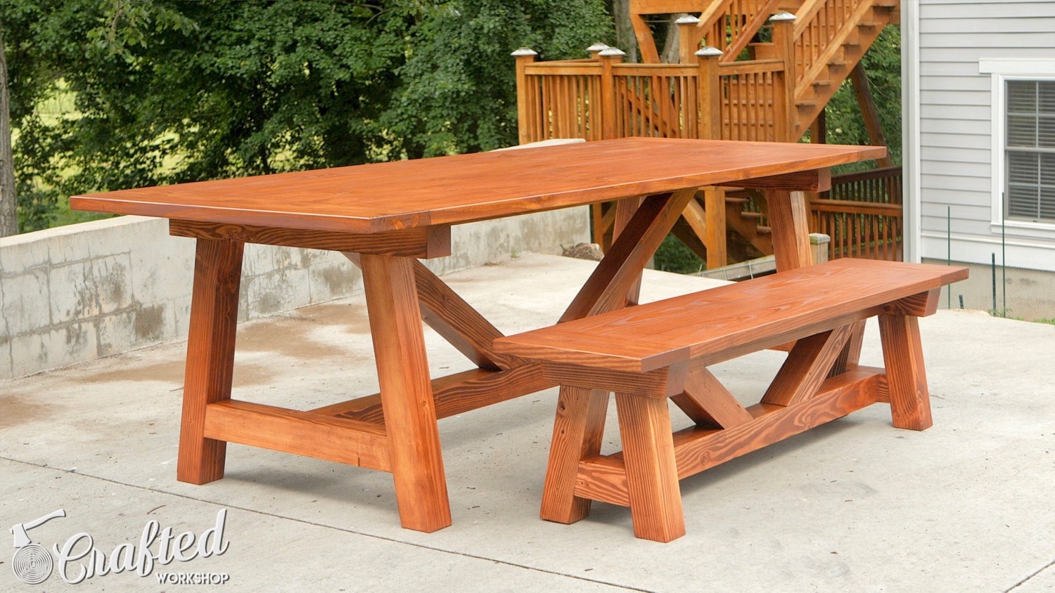 How To Build A Farmhouse Table and Benches For $250 | Woodworking DIY - 24.jpg