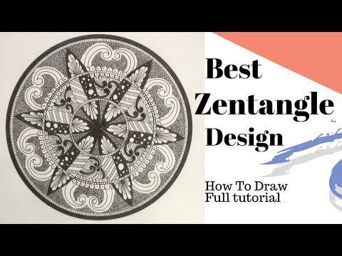 How To Draw Best Complex Zentangle Design Tutorial For Beginners, Easy Drawing Step By Step