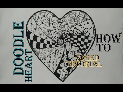 How To Draw Complex Doodle Heart Drawing Speed Tutorial Step by Step for Beginners #9