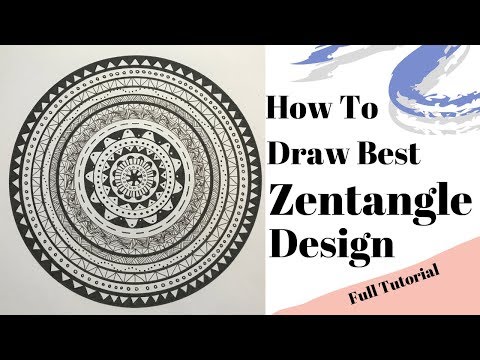 How To Draw Complex Zentangle Art Design For Beginners,Tutorial Doodle Step By Step