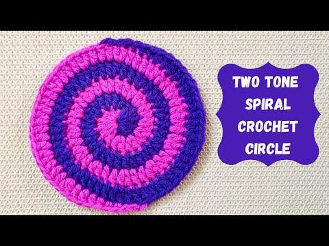 How To Make A Solid Two Color Spiral Crochet Circle