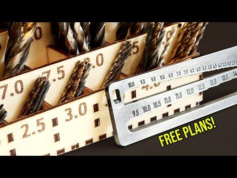 How To Make Laser Cut DRILL BIT ORGANIZER With CNC Routed Drill Bit Sorting Gauge (DIY FOR CHEAP)