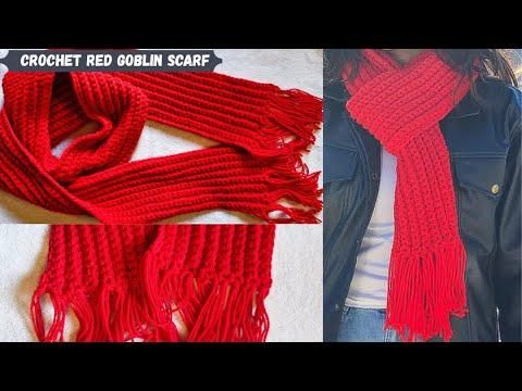 How To Make The Crochet Red Goblin Scarf