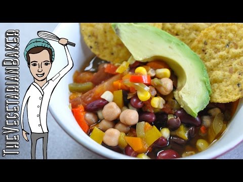 How To Make Vegan Three Bean Chili | TheVegetarianBaker