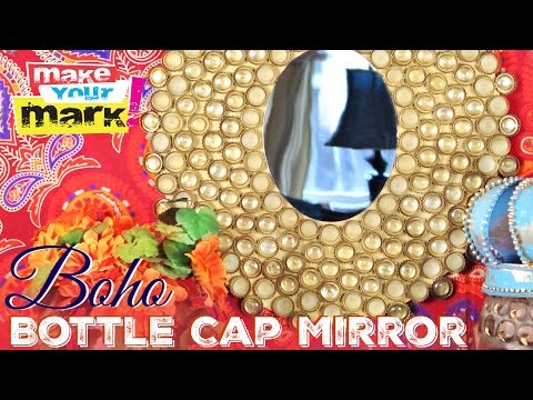 How to: Boho Bottle Cap Mirror