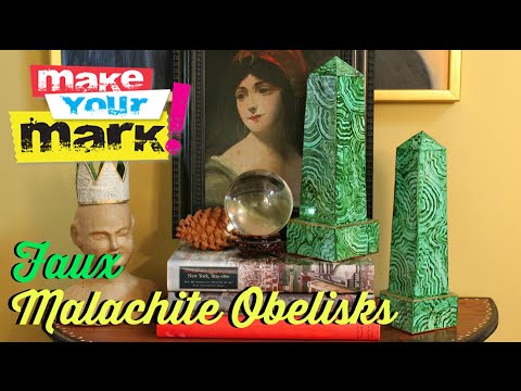 How to: Faux Malachite Obelisks