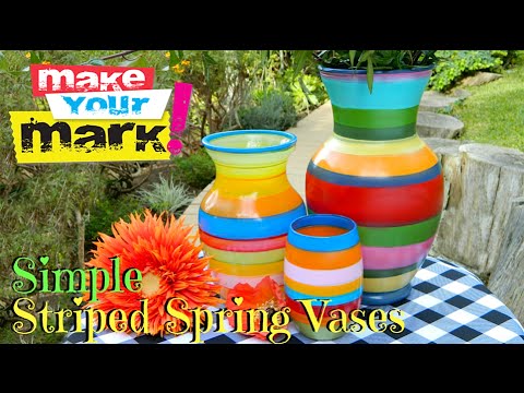 How to: Simple Striped Spring Vases