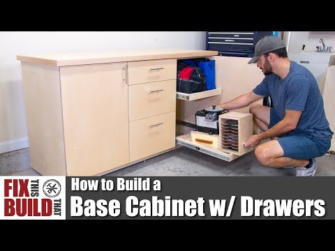 How to Build a Base Cabinet with Drawers | DIY Shop Storage