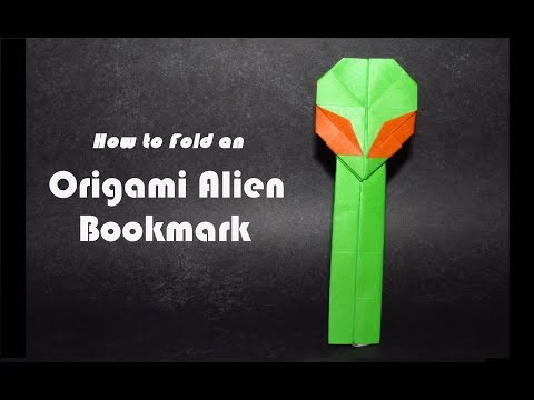 How to Fold an Easy Origami Alien Bookmark tutorial