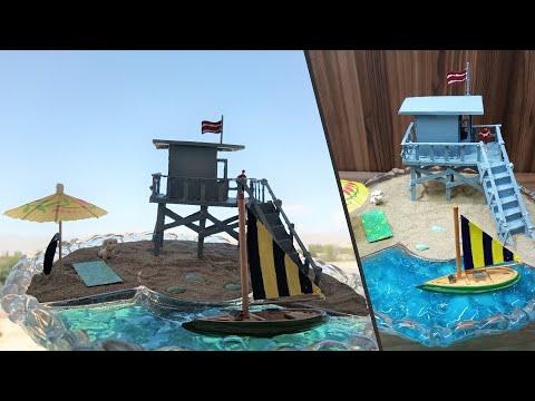 How to Make Beach Diorama|Epoxy Resin Art|Landscape Row sailboat Diorama