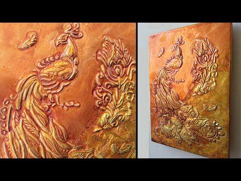 How to Make Peacock Embossed Painting|Metal Art