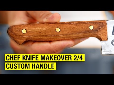 How to Make a Chef Knife Handle ! Chef Knife Makeover 2/4