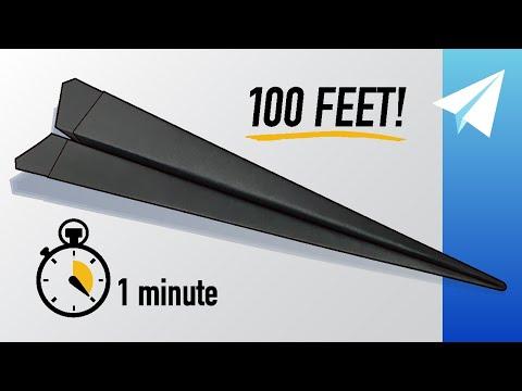 How to Make an Easy Paper Airplane in 1 Minute! (60 Seconds) Competition Winner &mdash; Flies 100+ Feet!