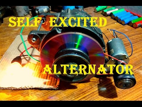 How to Self Excite an Alternator using a small dc generator.What an idea :)