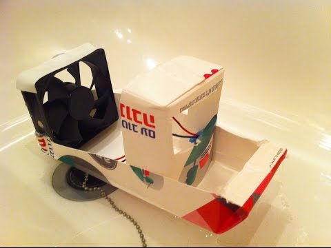 How to build a mini fan powered boat out of household items