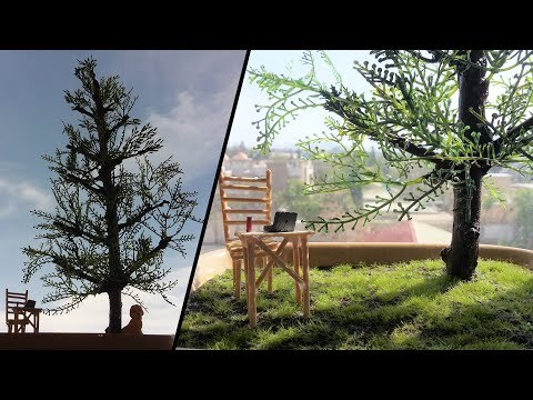 How to make|DIY PineTree | Landscape Tree Diorama|5 minutes Craft|Landscape Dog|Table|Chair Diorama