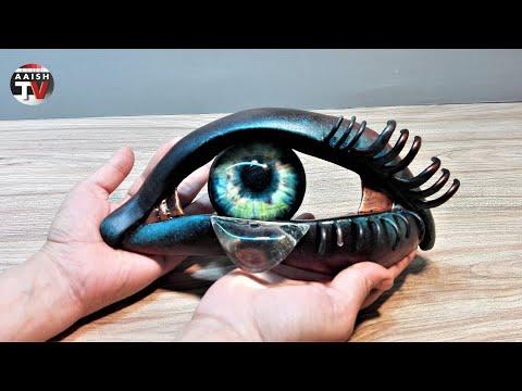 How to make Eye sculpture with tear in metallic look | Resin Art | Plaster of Paris art.