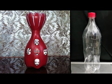 How to make Vase from Plastic Bottle