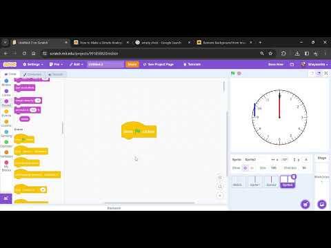 How to make an analogue clock on scratch