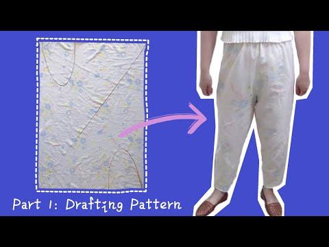 How to make high waisted pants | Tailor fit zero waste spiral trousers!Exciting sew challenge Pt1