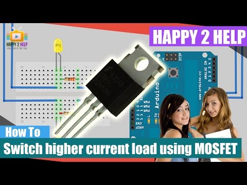 How to switch higher current load that quickly turns on and off LED using MOSFET in arduino.