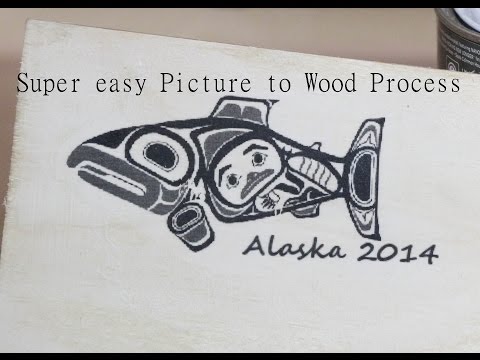 How to transfer an image or picture to wood.  Easy and fun DIY Wooden Picture