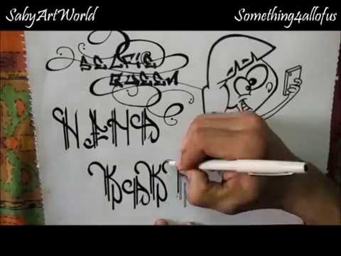 How to write in Best &amp;amp; Easy GRAFFITI font on Paper for Beginners / Speed Full Tutorial #7