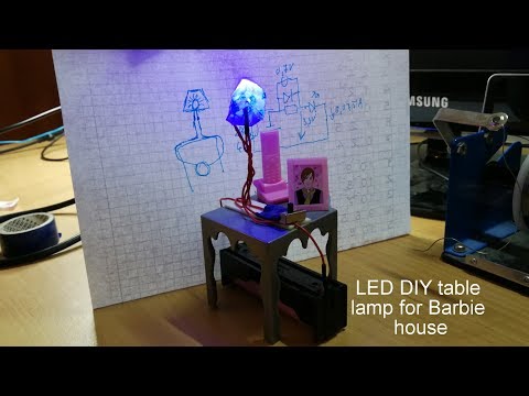 LED DIY table lamp for Barbie house