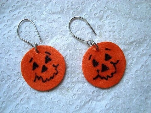 LITTLE PUMPKIN EARRINGS, paper beads, jewelry making, halloween earrings, or charms