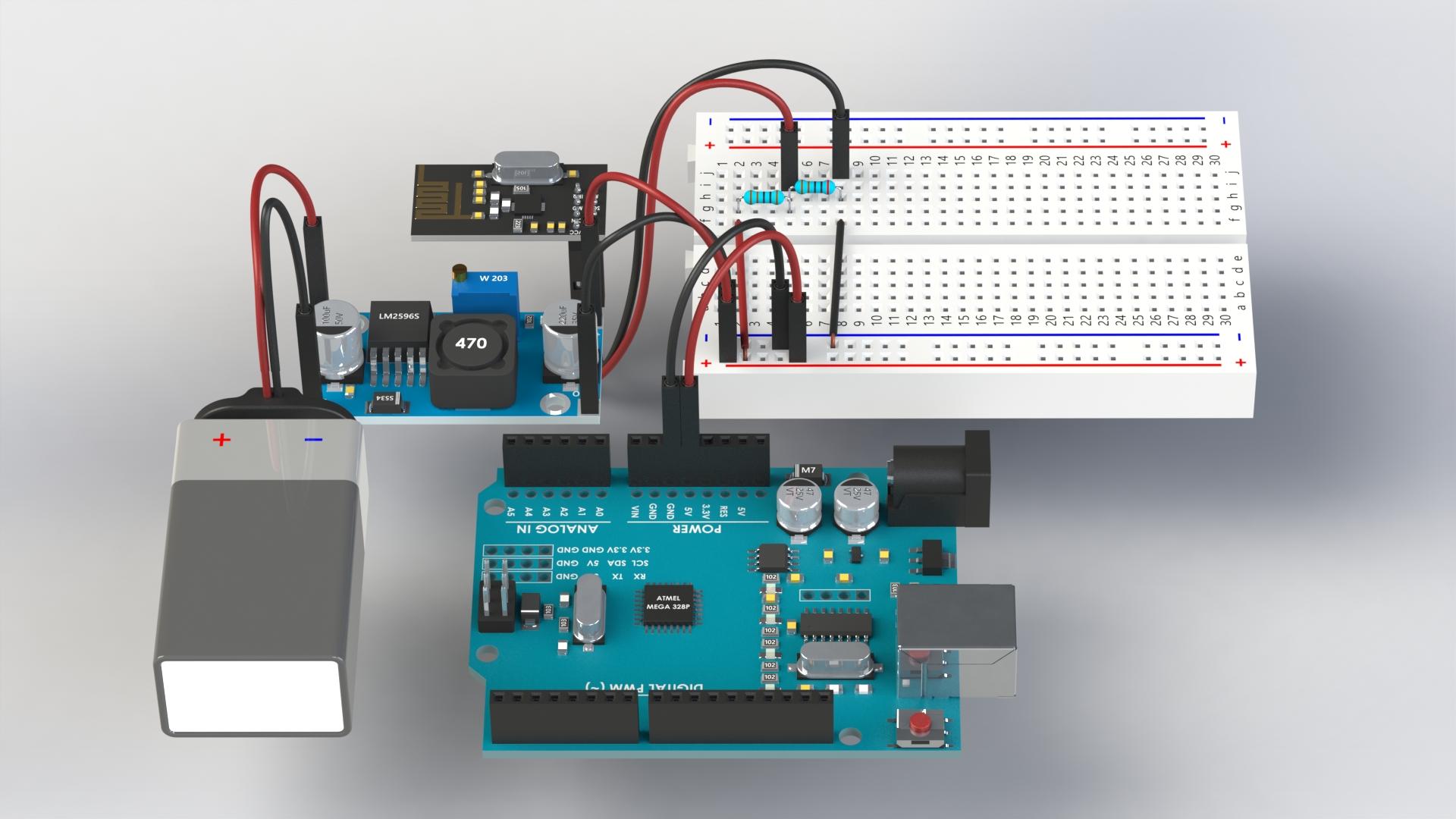 LM2596 5V + 3.3V Voltage Divider Component Overview.JPG