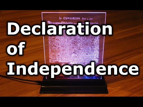 Laser Etched Edge Lit Declaration of Independence